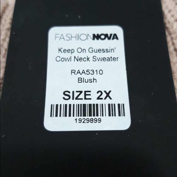 🆕 FASHION NOVA Blush Pink Knit Sweater -New w/ Tags!!! - Picture 5 of 12